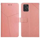 For Motorola Moto G Power 2023 HT01 Y-shaped Pattern Flip Leather Phone Case(Pink) - 1