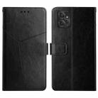 For Motorola Moto G Power 2023 HT01 Y-shaped Pattern Flip Leather Phone Case(Black) - 1