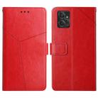 For Motorola Moto G Power 2023 HT01 Y-shaped Pattern Flip Leather Phone Case(Red) - 1