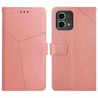 For Motorola Moto G Stylus 5G 2023 HT01 Y-shaped Pattern Flip Leather Phone Case(Pink) - 1