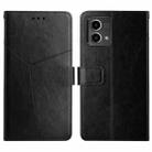 For Motorola Moto G Stylus 5G 2023 HT01 Y-shaped Pattern Flip Leather Phone Case(Black) - 1