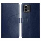 For Motorola Moto G Stylus 5G 2023 HT01 Y-shaped Pattern Flip Leather Phone Case(Blue) - 1