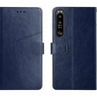 For Sony Xperia 1 V HT01 Y-shaped Pattern Flip Leather Phone Case(Blue) - 1