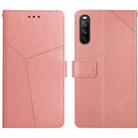 For Sony Xperia 10 V HT01 Y-shaped Pattern Flip Leather Phone Case(Pink) - 1