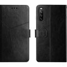 For Sony Xperia 10 V HT01 Y-shaped Pattern Flip Leather Phone Case(Black) - 1