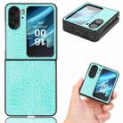 For OPPO Find N2 Flip Crocodile Texture Phone Case(Green) - 1
