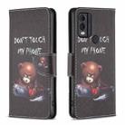 For Nokia C22 Colored Drawing Pattern Leather Phone Case(Bear) - 1