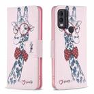 For Nokia C22 Colored Drawing Pattern Leather Phone Case(Giraffe) - 1