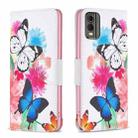 For Nokia C32 Colored Drawing Pattern Leather Phone Case(Butterflies) - 1