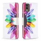 For Nokia C32 Colored Drawing Pattern Leather Phone Case(Sun Flower) - 1