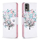 For Nokia C32 Colored Drawing Pattern Leather Phone Case(Tree) - 1