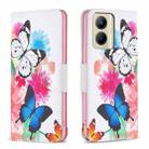 For Realme C33 Colored Drawing Pattern Leather Phone Case(Butterflies) - 1