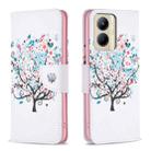 For Realme C33 Colored Drawing Pattern Leather Phone Case(Tree) - 1