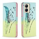 For Realme C33 Colored Drawing Pattern Leather Phone Case(Feather) - 1