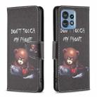 For Motorola Edge 40 Pro 5G / Moto X40/X40 Pro Colored Drawing Pattern Leather Phone Case(Bear) - 1