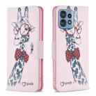 For Motorola Edge 40 Pro 5G / Moto X40/X40 Pro Colored Drawing Pattern Leather Phone Case(Giraffe) - 1