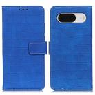 For Google Pixel 8 Magnetic Crocodile Texture Leather Phone Case(Blue) - 1