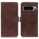 For Google Pixel 8 Pro Magnetic Crocodile Texture Leather Phone Case(Brown) - 1