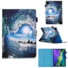 For iPad Pro 11 (2020) Plain Weave Texture Colored Drawing Horizontal Flip Leather Tablet Case, with Sleep / Wake-up Function & Holder & Card Slo & Wallet(Sea Wave  Sun) - 1