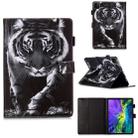 For iPad Pro 11 (2020) Plain Weave Texture Colored Drawing Horizontal Flip Leather Tablet Case, with Sleep / Wake-up Function & Holder & Card Slo & Wallet(Black White Tiger) - 1