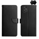 For Motorola Moto G Power 2023 Genuine Leather Fingerprint-proof Horizontal Flip Phone Case(Black) - 1