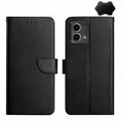 For Motorola Moto G Stylus 5G 2023 Genuine Leather Fingerprint-proof Horizontal Flip Phone Case(Black) - 1