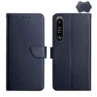 For Sony Xperia 1 V Genuine Leather Fingerprint-proof Horizontal Flip Phone Case(Blue) - 1