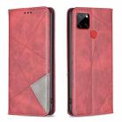 For Nokia C12 Rhombus Texture Magnetic Leather Phone Case(Red) - 1