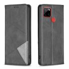 For Nokia C12 Rhombus Texture Magnetic Leather Phone Case(Black) - 1