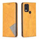 For Nokia C22 Rhombus Texture Magnetic Leather Phone Case(Yellow) - 1