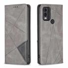 For Nokia C22 Rhombus Texture Magnetic Leather Phone Case(Grey) - 1