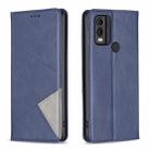 For Nokia C22 Rhombus Texture Magnetic Leather Phone Case(Blue) - 1