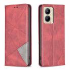 For Realme C33 Rhombus Texture Magnetic Leather Phone Case(Red) - 1