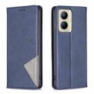 For Realme C33 Rhombus Texture Magnetic Leather Phone Case(Blue) - 1