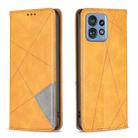 For Motorola Edge 40 Pro 5G / Moto X40 /X40 Pro Rhombus Texture Magnetic Leather Phone Case(Yellow) - 1