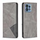 For Motorola Edge 40 Pro 5G / Moto X40 /X40 Pro Rhombus Texture Magnetic Leather Phone Case(Grey) - 1