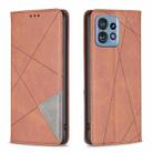 For Motorola Edge 40 Pro 5G / Moto X40 /X40 Pro Rhombus Texture Magnetic Leather Phone Case(Brown) - 1