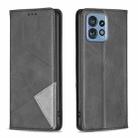 For Motorola Edge 40 Pro 5G / Moto X40 /X40 Pro Rhombus Texture Magnetic Leather Phone Case(Black) - 1