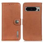 For Google Pixel 8 Pro KHAZNEH Cowhide Texture Horizontal Flip Leather Phone Case(Brown) - 1