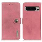 For Google Pixel 8 Pro KHAZNEH Cowhide Texture Horizontal Flip Leather Phone Case(Pink) - 1