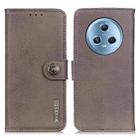 For Honor Magic5 KHAZNEH Cowhide Texture Horizontal Flip Leather Phone Case(Khaki) - 1