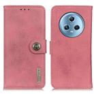 For Honor Magic5 KHAZNEH Cowhide Texture Horizontal Flip Leather Phone Case(Pink) - 1