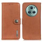 For Honor Magic5 Pro KHAZNEH Cowhide Texture Horizontal Flip Leather Phone Case(Brown) - 1
