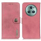 For Honor Magic5 Pro KHAZNEH Cowhide Texture Horizontal Flip Leather Phone Case(Pink) - 1