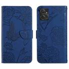 For Motorola Moto G Power 2023 HT03 Skin Feel Butterfly Embossed Flip Leather Phone Case(Blue) - 1