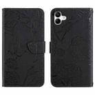 For Samsung Galaxy F14 Global HT03 Skin Feel Butterfly Embossed Flip Leather Phone Case(Black) - 1