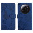 For Xiaomi 13 Ultra HT03 Skin Feel Butterfly Embossed Flip Leather Phone Case(Blue) - 1