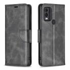 For Nokia C22 Lambskin Texture Pure Color Flip Leather Phone Case(Black) - 1