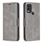 For Nokia C22 Lambskin Texture Pure Color Flip Leather Phone Case(Grey) - 1