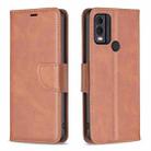 For Nokia C22 Lambskin Texture Pure Color Flip Leather Phone Case(Brown) - 1